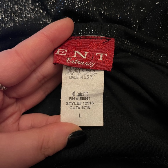 Vintage Asymmetrical Black Glitter Mesh Bandeau Top - Picture 4 of 4